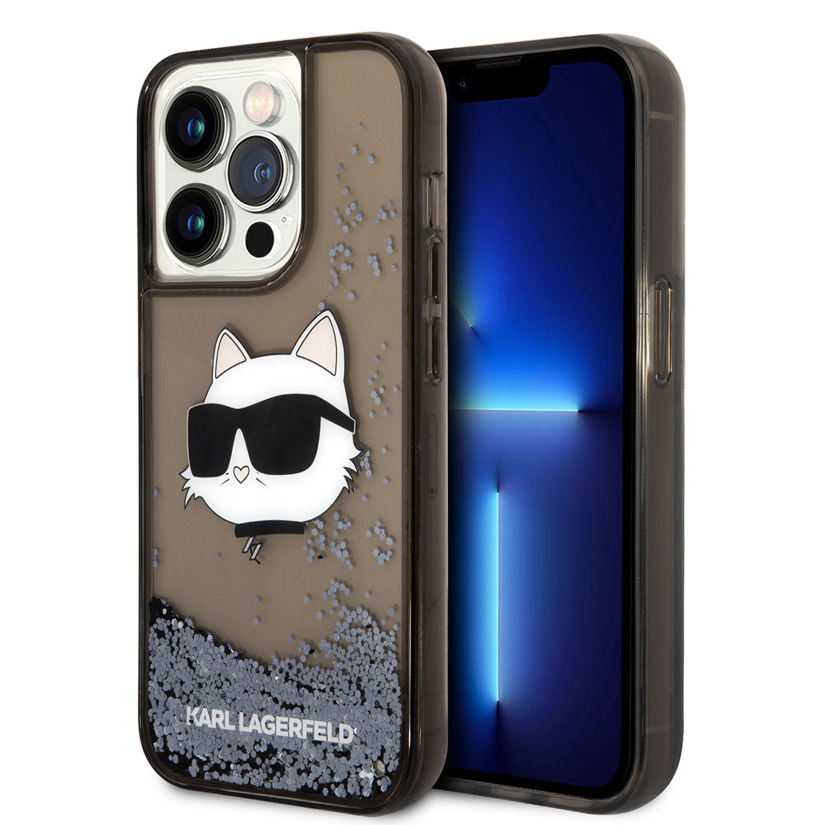 Karl Lagerfeld iPhone 14 Pro Kılıf Sıvılı Simli Choupette Head Dizayn Kapak - 1 Karl Lagerfeld iPhone 14 Pro Kılıf Sıvılı Simli Choupette Head Dizayn Kapak - 1